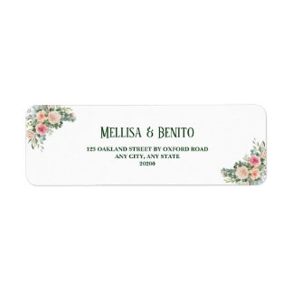 Etiqueta Morada de Devolução de Casamento Eucalyptus Rose R