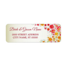 Morada de Devolução de Casamento Floral Cor-de-Ros