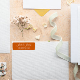 Etiqueta Morada de Devolução de Nomes Estilizados Laranja Q