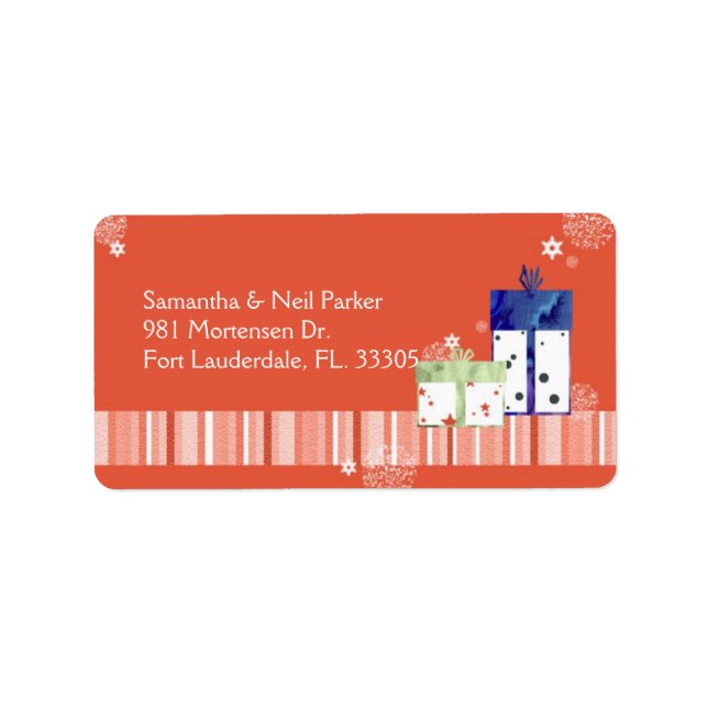 Etiqueta Morada de Férias de Natal Divertido (Frente)