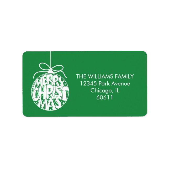 Etiqueta Morada de Férias de Natal Verde (Frente)
