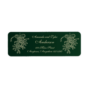 Etiqueta Morada de Natal MistletoGreen