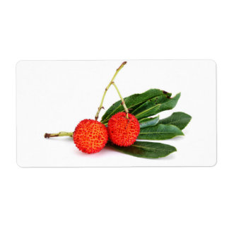 Etiqueta morango vermelho