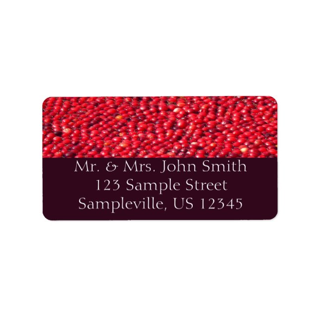 Etiqueta Morangos Vermelho Festivo (Frente)