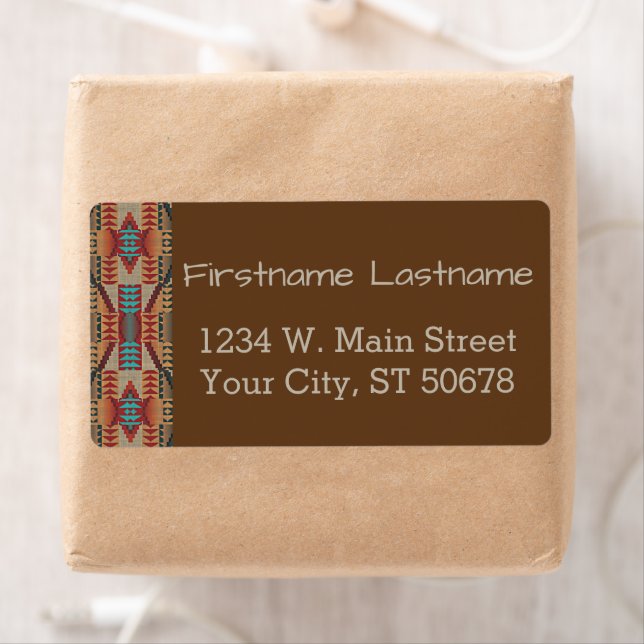 Etiqueta Mosaico Azul Turquoise Vermelho Marrom Personaliza (Insitu)