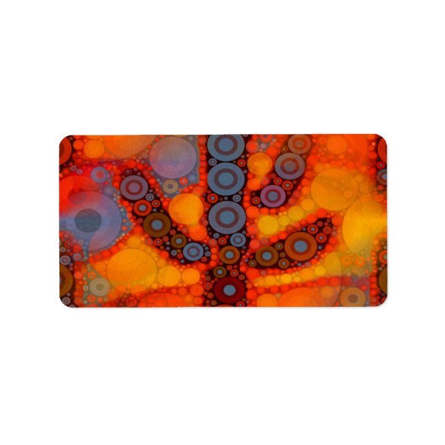 Etiqueta Mosaico Laranja Roxo Sudoeste Saguaro Cactus (Frente)