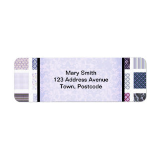 Etiqueta Mosaico roxo e branco