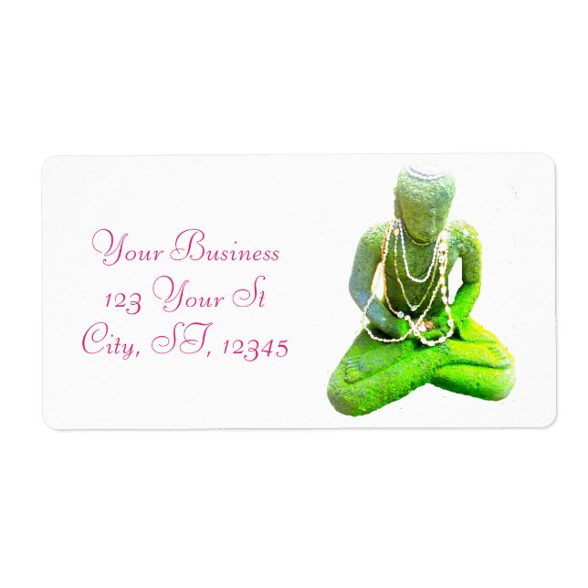 Etiqueta Mossy Green Buddha Meditando Thunder_Cove (Frente)