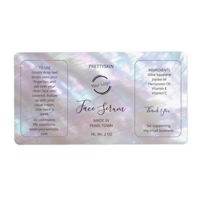 Etiqueta Mother-of-pearl Shimmering Serum Label (Frente)