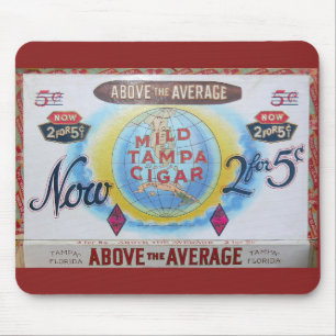 Etiqueta Mousepad do vintage da caixa de charuto