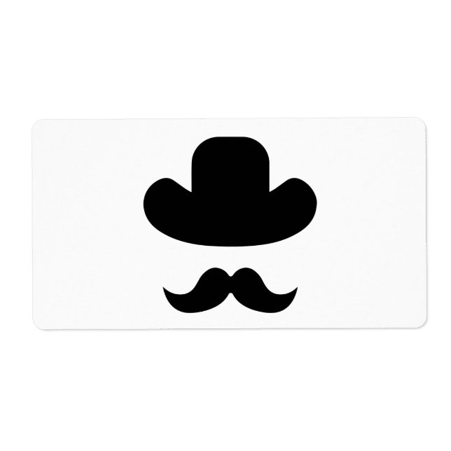 Etiqueta Moustache and hat (Frente)