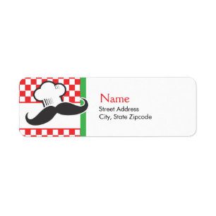 Etiqueta Moustache Chef Address Label