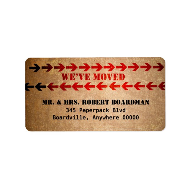 Etiqueta Movendo Setas de Caixa que Movemos (Frente)