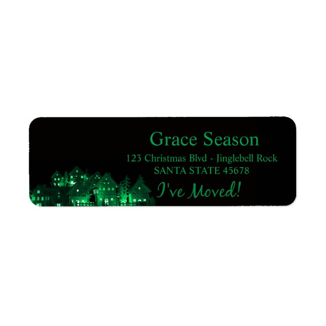 Etiqueta Movi casas de Natal iluminadas (Frente)