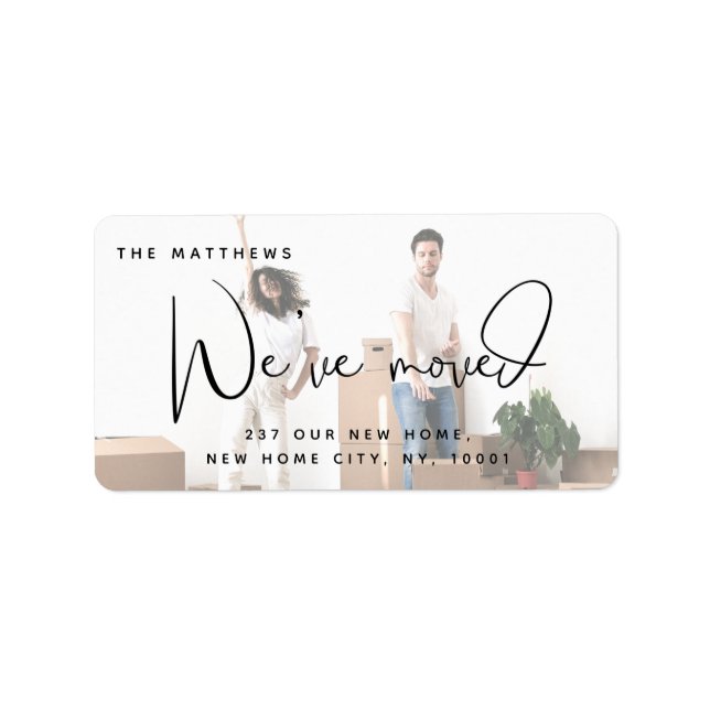 Etiqueta Movimentamos Novo Endereço de Mudança de Foto em C (Frente)