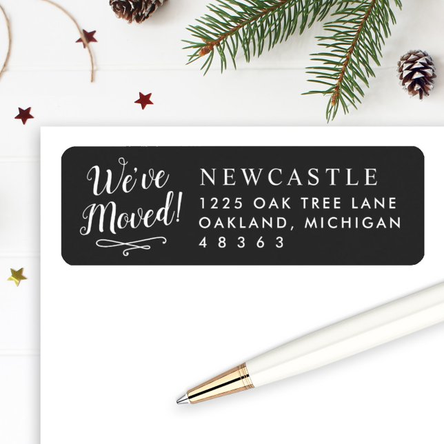 Etiqueta Movimentamos o novo endereço de retorno do Elegant (Criador carregado)