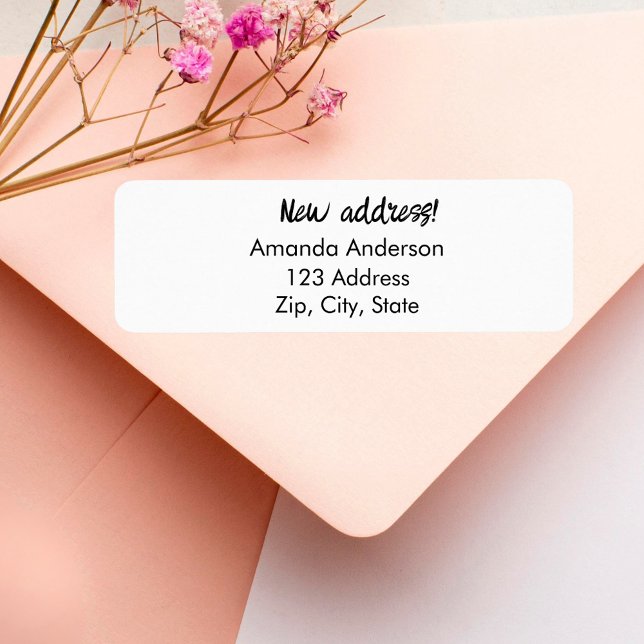 Etiqueta Mudámos o novo endereço de regresso (Criador carregado)