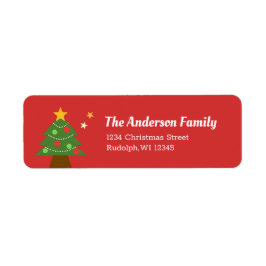 Etiqueta Muito Feliz Starlight Árvore Natal Endereço de dev