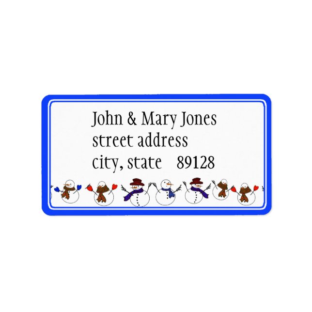 Etiqueta Muitos bonecos de Natal (Frente)