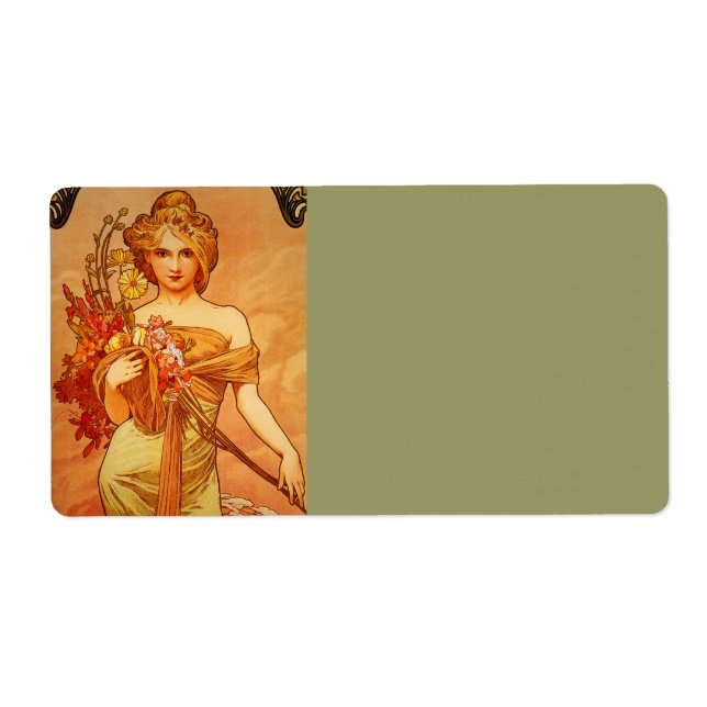 Etiqueta Mulher com Buquê Laranja (Frente)