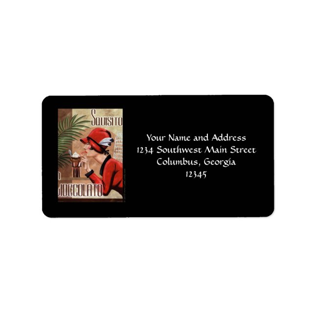 Etiqueta Mulher italiana Chocolate Squisito Cioccolato em V (Frente)