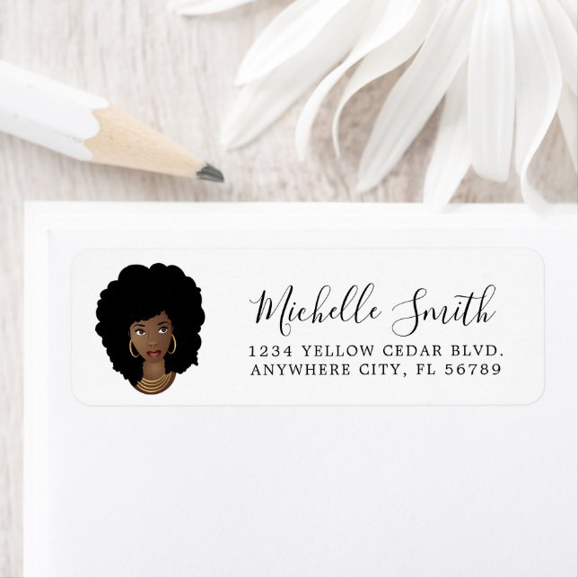 Etiqueta Mulher Negra, Cabelo Natural (Insitu)