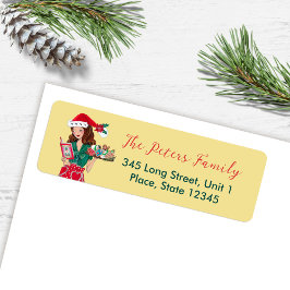 Etiqueta Mulher Papai noel de biscoitos de Nutcracker do Na