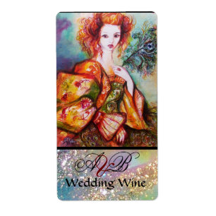 Etiqueta MULHER ROMÂNTICA COM Vinho de PEACOCK