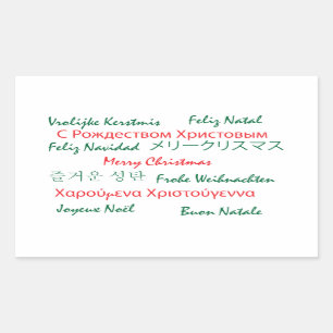 Etiqueta multilíngue do Feliz Natal