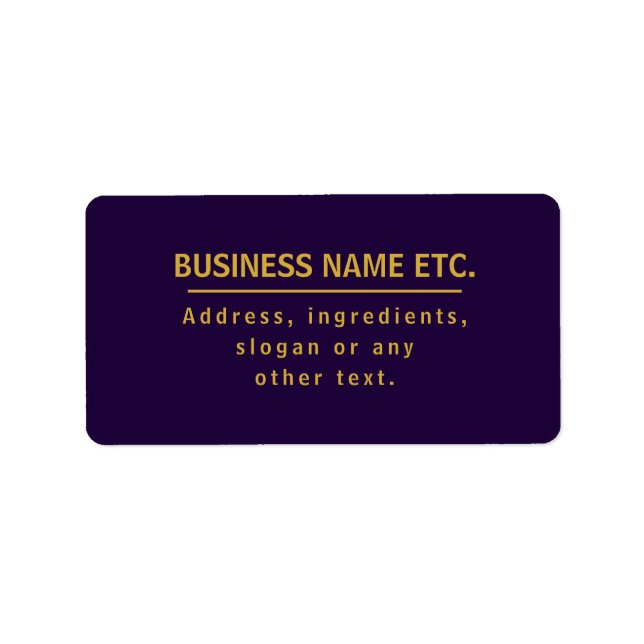 Etiqueta Multipropósito Roxo e Dourado (Frente)