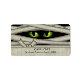 Etiqueta Mummy Eyes Halloween Green ID685