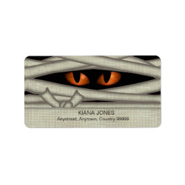 Etiqueta Mummy Eyes Halloween Orange ID685