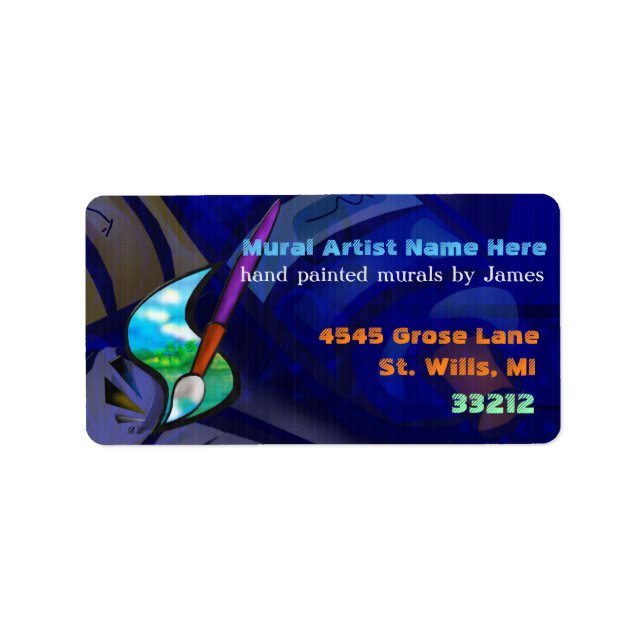 Etiqueta Mural Artista Gráfico Design BUSINESS (Frente)