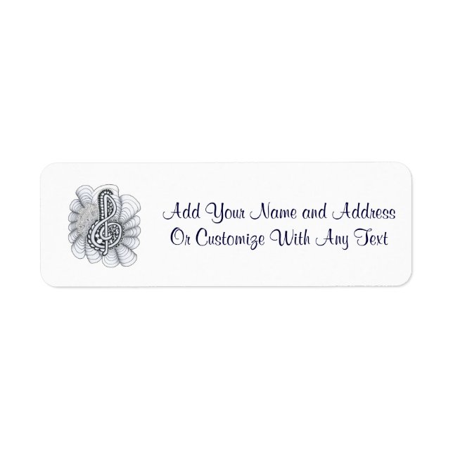 Etiqueta Music Lovers Treble Clef Design (Frente)