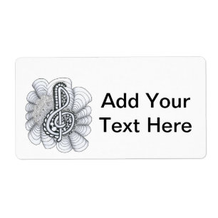 Etiqueta Music Lovers Treble Clef Design