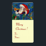 ETIQUETA MUSICAL CHRISTMAS NIGHT/PAPAIS NOEIS BUGLER<br><div class="desc">Pintura colorida,  branca e artística em acrílico para o Natal.</div>