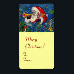 ETIQUETA MUSICAL CHRISTMAS NIGHT/PAPAIS NOEIS BUGLER<br><div class="desc">Pintura colorida,  branca e artística em acrílico para o Natal.</div>