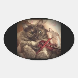 Etiqueta musical do gato (OVAL) por RoseWrites