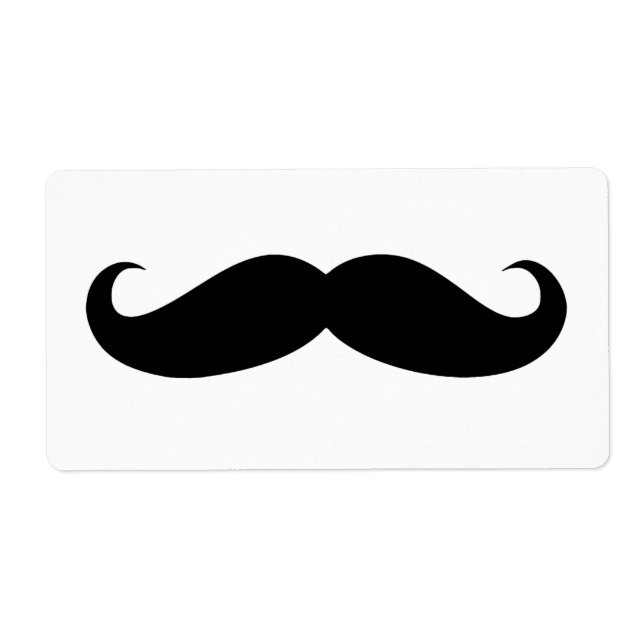 Etiqueta Mustache Disfarça Engraçado (Frente)