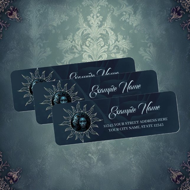 Etiqueta Mystical connection,  mystical woman and the lion. (Criador carregado)