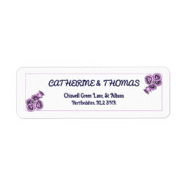 Etiqueta Mystical Purple Rose Wedding Return Address Labels