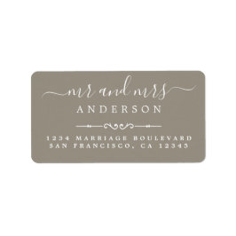 Etiqueta N.º de Cinza Script Endereço de Regresso de Casame