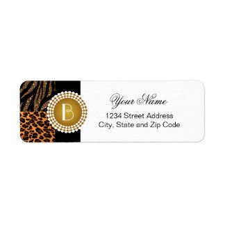 Etiqueta Na moda Animal Prints Zebra e Padrões-leopardo