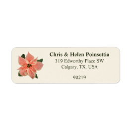 Etiqueta Na moda Coral Poinsettia Cream