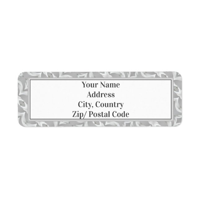 Etiqueta Na moda e Cinza branca (Frente)