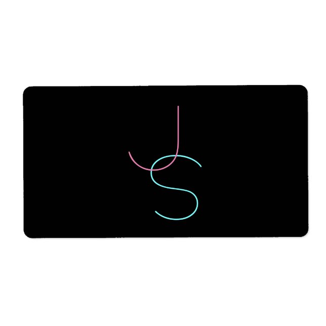 Etiqueta Na moda Editável Qualquer Duas Iniciais Modernas (Frente)