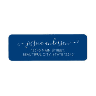 Etiqueta Na moda Modern Calliographic Script Trendy Marinho