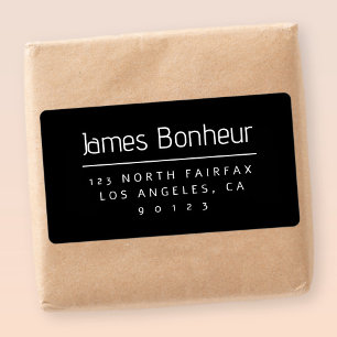 Etiqueta Na moda Modern Return Address Black & White