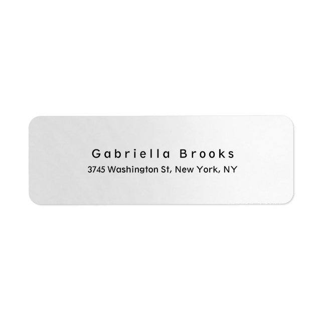 Etiqueta Na moda Moderna Cinza de Luz Única Elegante Simple (Frente)