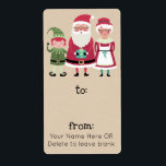 Etiqueta Na moda moderno - Merry Christmas Papais noeis Elf<br><div class="desc">Na moda moderno - Papais noeis de Natal Merry Elf - Etiqueta Gift</div>